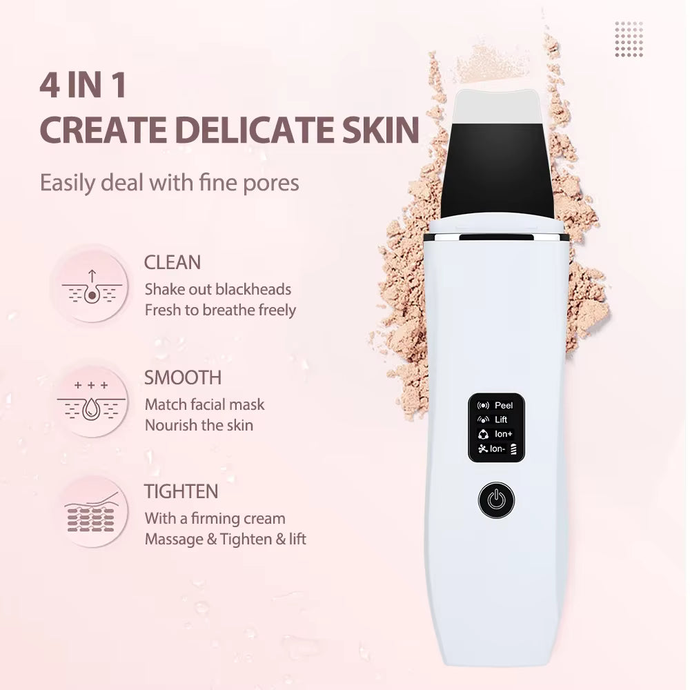 Ultrasonic Facial Skin Scrubber-Deep Clean & Glow